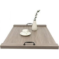 Board Stove Cover, Noodle Board Stove Cover with Handles, Wood Stove Top Cover for Electric Stove, Gas Stove, Wooden Decorative Rustic Kitchen Serving Tray, 22'' × 30'' × 2.5'', Gray