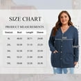 thumbnail image 3 of TEMOFON Plus Size Cardigan Sweaters for Women Plus Size Buttons Down with Pocket Long Sleeve Ladies Cardigan Outerwear Fall Coat Winter Clothes Blue XL, 3 of 10
