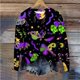 thumbnail image 2 of Gibobby Tops Mujeres Casual Sudadera con estampado gráfico de a la moda para mujer, sudadera con cuello redondo, sudadera informal de manga larga, blusa (Negro, XXL), 2 of 3