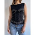 thumbnail image 2 of Pudcoco Débardeurs de Mode d'Été de Femmes Sans Manches Col Rond 3D Motif Imprimé Gilet Ajusté, 2 of 6