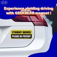 thumbnail image 2 of GEEKBEAR Student Driver Car Magnet - Colorful, Reflective, Weather-Resistant - Rectangular 8.7 x 3.5 in (Yellow/Black), 2 of 6