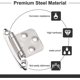 thumbnail image 3 of Door Hinges, 1 Pair Hinges for Cabinet,Cupboard,Wardrobe Doors (Silver), 3 of 5