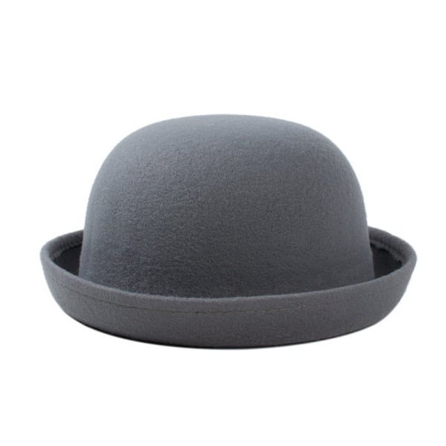 Sombrero bombín rizado de jazz para madre e hija, estilo femenino, de lana, para primavera y otoño, para parejas, Marubeni