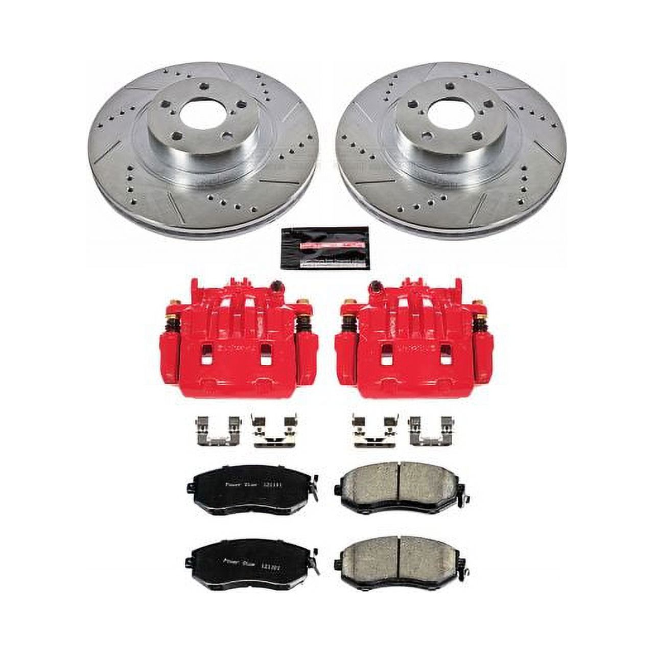 PowerStop Front Z23 Evolution Sport Brake Pad and Rotor Kit with Red Powder Coated Calipers Fits: SCION SUBARU TOYOTA Select Models KC6082A