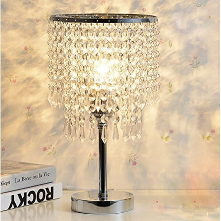 Hile Lighting Ku300085 Chrome Round Crystal Chandelier Bedroom Hile Lighting Ku300085 Chrome Round Crystal Chandelier Bedroom Nightstand Table Lamp