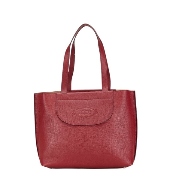 Pre-Owned Tod's Florida Medium Tote Bag, Red Leather, Women's