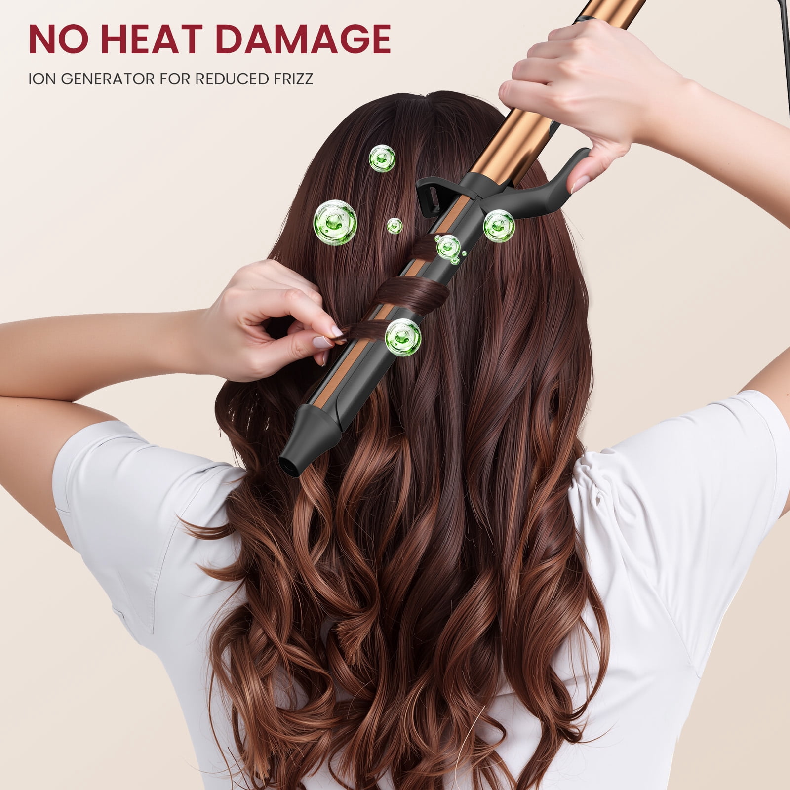 1.25 inch Professional Curling Iron, Long Barrel Curling Wand, Ceramic Hair Curler with 8 Heat Settings, 30s Fast Heat-up, Dual Voltage for Global Travel, Suitable for All Hair Types