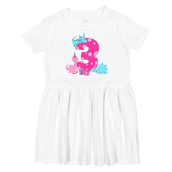 Inktastic Dinosaur Party-third Birthday Girls Toddler Dress