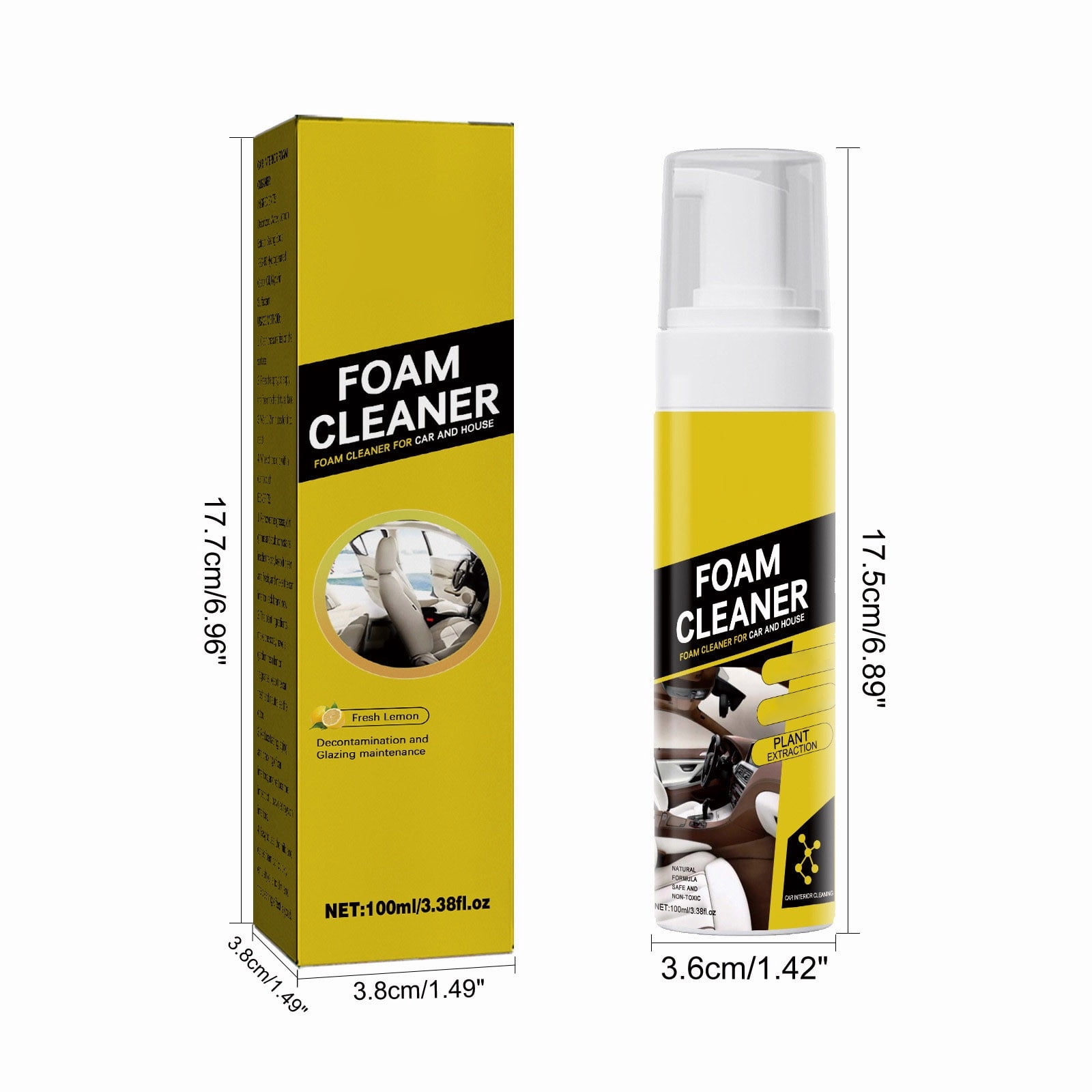 Autogo Foam Cleaner,Foam Cleaner Multi Purpose,100ml Foam Cleaning Spray For Car,Interior Multi-Purpose Upholstery Leather Cleaner Deep Cleaning Car.(1PC)