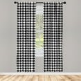 thumbnail image 3 of Ambesonne Modern Curtains, Houndstooth Inspired Design, Pair of 28"x63", Charcoal Grey and White, 3 of 5