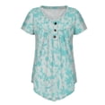 thumbnail image 4 of Frostluinai Women's Plus Size Henley Shirts Short Sleeve Summer Tops Pleated Buttons Up Tunic, 4 of 5