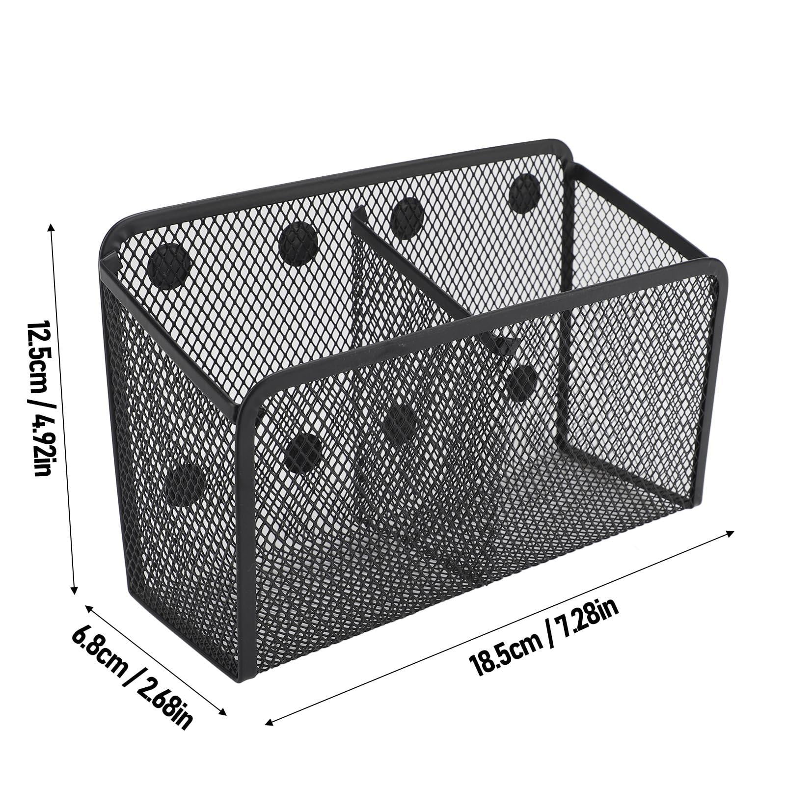 Suodoka Magnetic Metal Mesh Pencil Cup – Large Capacity Desk & Refrigerator Pen & Marker Organizer