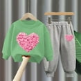thumbnail image 2 of Diufon Baby Boy Girl Valentine's Day Outfits Cute Long Sleeve Crewneck Pullover Tops and Pants 2 Piece Sets, 2 of 4