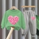 thumbnail image 2 of Odeerbi 1-10 Años Niños Niñas San Valentín Trajes Love Print Cuello Redondo Sudaderas Pantalones Sudadera Heart Print Suave Manga Larga, 2 of 5