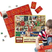 TITOUMI Advent Calendar 2023 - Christmas Puzzle - Festive Fireplace in Warm Christmas Puzzle, 24 Pieces, 1000 Piece Jigsaw Puzzles for Adults and Kids, Countdown to Christmas, Gift