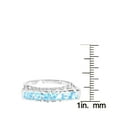 thumbnail image 2 of Sterling Silver Square Swiss Blue Topaz Flat Top 7-Stone Band Ring, 2 of 2