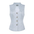 thumbnail image 2 of INSPIRE CHIC Jacquard Steampunk Vest for Women's U Neck Single Breasted Floral Gothic Waistcoat XL Light Grey, 2 of 5