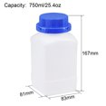 thumbnail image 2 of Uxcell 750ml/ 25.4oz Plastic Wide Mouth Lab Reagent Bottle Translucent., 2 of 5