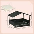 thumbnail image 3 of E-Western Dog House Outdoor Canopy Bed, Water-Resistant Cushion, for Small & Medium Dogs, Cream White, Durable Rattan, Elevated, Indoor/Outdoor Use, Easy to Clean, 3 of 8