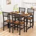 thumbnail image 6 of AWQM 4 Person Dining Table Set, 47 Inch Industrial Style Kitchen Table Chairs,Solid Wood Metal Frame Dining Table for Kitchen, Dining Room, Apartment, Breakfast Table., 6 of 8