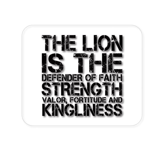 DistinctInk Mouse Pad - 1/4" Foam Rubber - Lion - Strength Valor Fortitude Kingliness