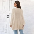 thumbnail image 5 of Winter Coats for Women Fall Sweaters for Women 2025 Women Solid Color Botton Fall And Winter Long Sleeve Cardigan Fashion Coat, 5 of 7