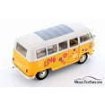thumbnail image 3 of 1963 Volkswagen Classical T1 Bus with Love/Peace Decals, Yellow - Welly 22095A1/A3D - 1/24 scale Diecast Model Toy Car (Brand New but NO BOX), 3 of 5