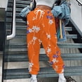 thumbnail image 2 of Inleife Women Casual Pants Fashion Non Positioning Printed Pocket Elastic Waist Drawstring Ankle Binding Sanitary Pants Long Pants, 2 of 5