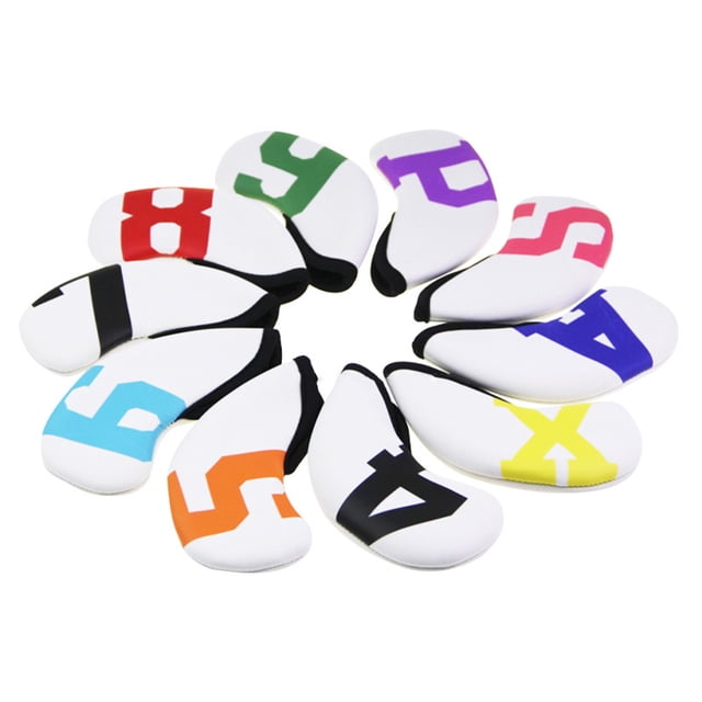 Naiovety 10 piezas Golf Cover Golf Head Set Golf Headcovers resistentes al desgaste Balck10pcs Golf Blanco10pcs Naiovety OD019680-01