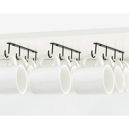 Mkono Rust Resistant Metal 12 Cup Mug Storage Rack, 3 Count