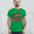 thumbnail image 3 of Tee Hunt Dean Russo Peace Love Music T-Shirt Guitar Happy Good Vibe Men's Tee, Green, 5X-Large, 3 of 5