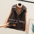 thumbnail image 4 of Womens Fuzzy Fleece Vest Casual Winter Warm Button down Sherpa Vest Jacket with Pockets, 4 of 4