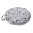 thumbnail image 1 of Botanical Round Floor Cushion with Handle, Floral Theme Wind Blow Blooming Flowers Pattern Natural Art, Decorative Pillow for Living Room & Dorms, 18" Round, Ceil Blue Pale Seafoam, by Ambesonne, 1 of 4