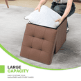 thumbnail image 5 of Magshion 15" Cube Collapsible Ottoman with Storage, PU Leather Storage Ottoman Foot Stool, for Living Room Bedroom Entryway, Brown, 5 of 8