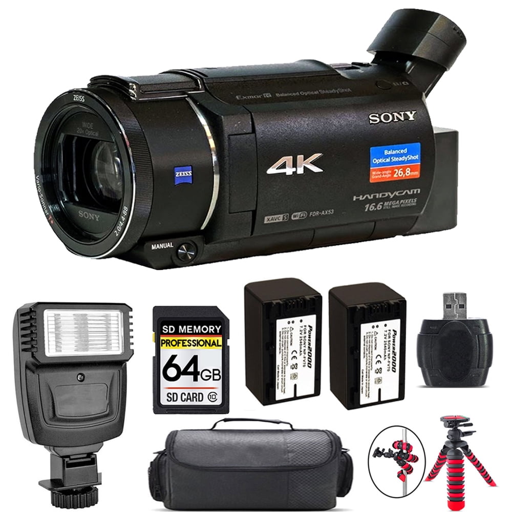 Sony FDRAX53 4K Ultra HD Handycam Camcorder FDRAX53/B + Extra Battery