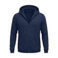 thumbnail image 4 of qafoshin Full-Zip Hoodies for Men Casual Trendy Solid Color Long Sleeve Loose Fit Fall Sweatshirt Jackets with Pockets, 4 of 7