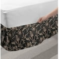 thumbnail image 2 of Floral Bed Skirt, Hand Drawn Exotic Flowers and Leaves in Dotted Filling, Elastic Bedskirt Dust Ruffle Wrap Around for Bedding Decor, 4 Sizes, Dark Grey Dark Tan, by Ambesonne, 2 of 2