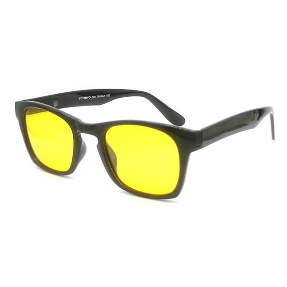 GLARE-X Night Driving Optic Retro Keyhole Polarized Yellow Lens Glossy Black