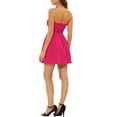 thumbnail image 3 of INSPIRE CHIC Robe pour Femme Encolure Cœur Sans Bretelles Fermeture Éclair Apparente Robe Évasée Mini TP Rouge Rose, 3 of 7