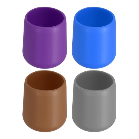 4 Pcs Silicone Fishing Rod Butt Cushion, Small, Purple, Blue, Coffee, Gray