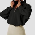 thumbnail image 5 of JGGSPWM Women's 2023 Sweatshirt Half Zip Pullover Tops Oversized Long Sleeve Plain Casual Sweatshirts Fall Clothes Black S, 5 of 9