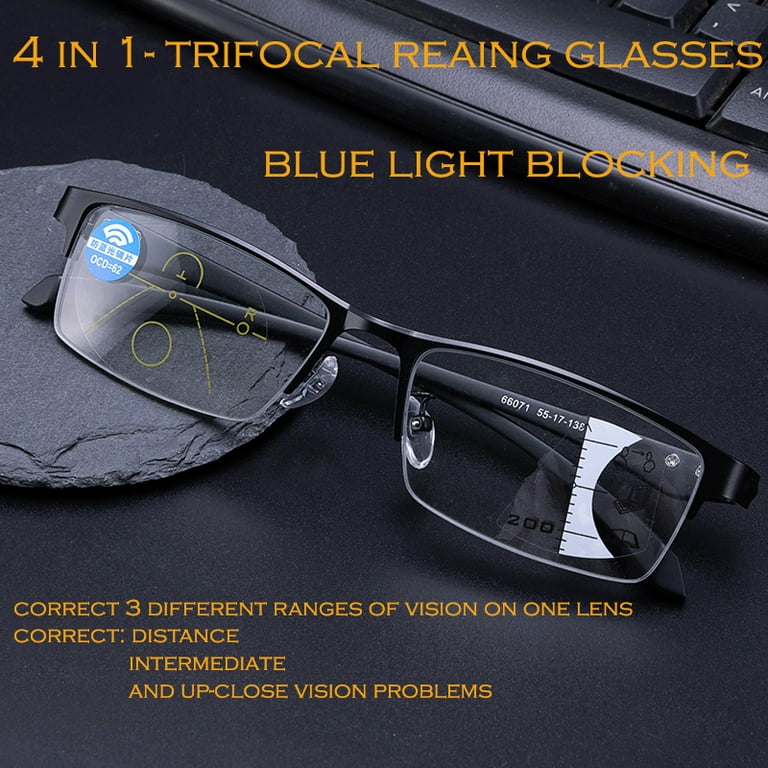Wine Bifocal & Progressive Lightweight Low Bridge Fit TR90 Blue Light Glasses