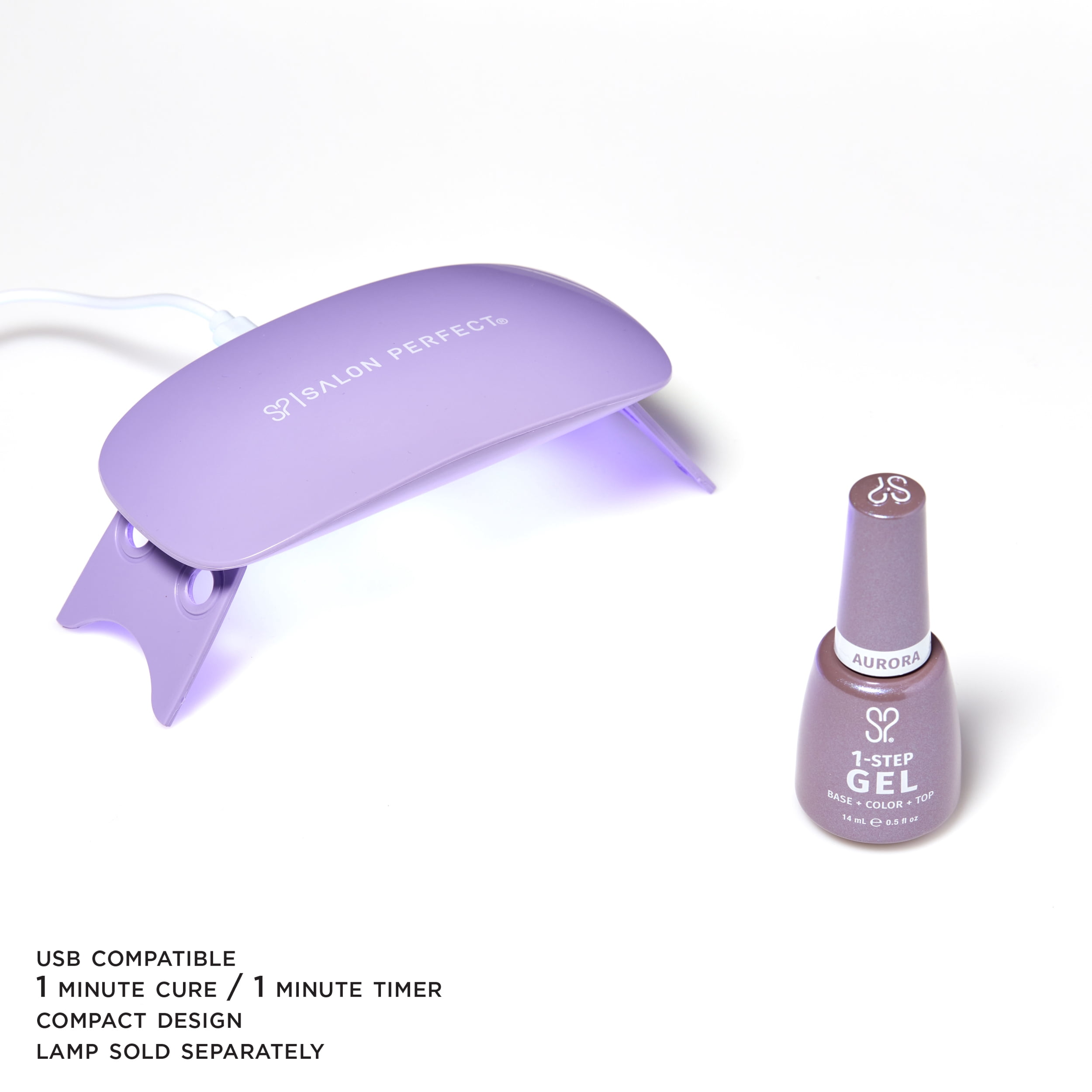 Salon Perfect Aurora One Step Gel + Magnet Tool, Pink Nail Polish, 0.5 fl oz