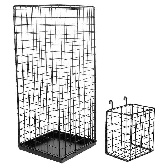 FOMIYES 2Ud Soporte Para De Hierro Negro Para Interior Con Almacenaje Múltiple Y Base Antigoteo