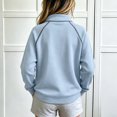 thumbnail image 5 of Amidoa Girls Half Zip Pullover Long Sleeve T Shirts Kids Mock Neck Casual Tops Blue Size 9-10 Years, 5 of 9