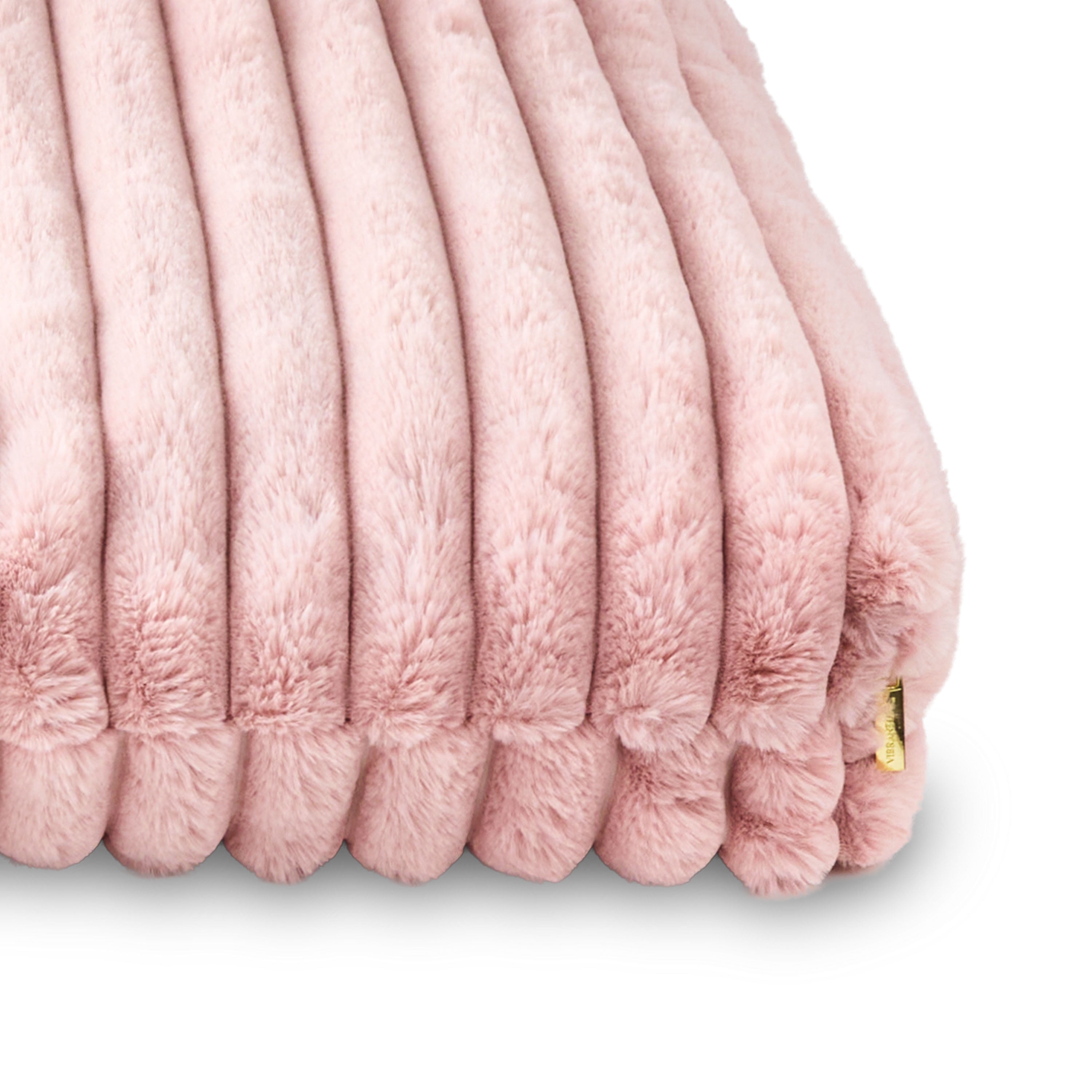 Vibrant Life Large Ribbed Orthopedic Pet Bed, Pink, 40" x 27"