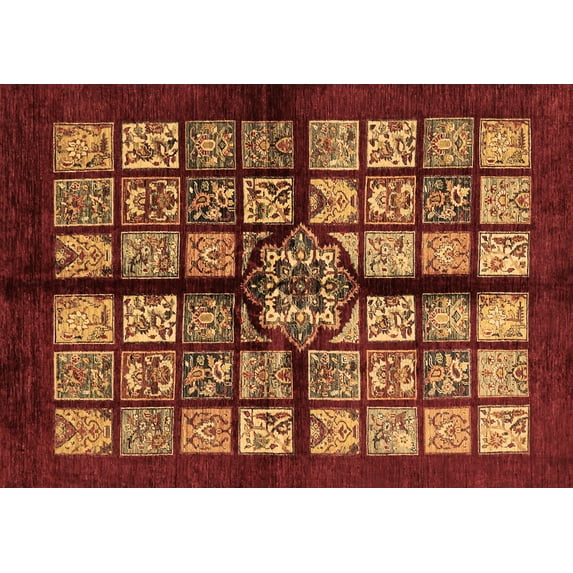Ahgly Company Indoor Rectangle Abstract Brown Modern Area Rugs, 3' x 5'