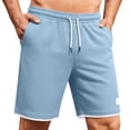 thumbnail image 2 of Bxsruta Men's Waffle Knit Drawstring Shorts with Pockets Casual Athletic Gym Shorts, 2 of 7