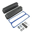 thumbnail image 5 of NEWZQ Tall Aluminum Finned Center Bolt Vortec Valve Covers Black for Chevy 5.0L & 5.7L 283 350 450, 5 of 7