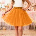 thumbnail image 2 of Tulle Skirt,Girls Tutu Skirt with Elastic Waistband Layered Net Tulle Dance Skirt for Birthday Party Princess Dress Up Play Celebration,Tutu for Girls,Gold,3-8 Years, 2 of 4